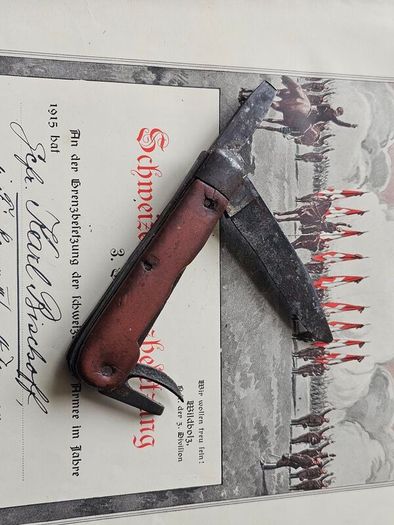 Antique 1910s Elsener Schwyz Original Swiss Army Knife Over 100years old Collectable Militaria