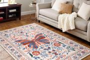 Butterfly Rugs Living Room 120x180cm, Non-Slip Washable Area Rugs for Bedroom, Soft Low Pile Carpet for Living Room, Floor Carpet for Office Dining Room Kitchen Nursery Bedside
