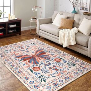 Butterfly Rugs Living Room 120x180cm, Non-Slip Washable Area Rugs for Bedroom, Soft Low Pile Carpet for Living Room, Floor Carpet for Office Dining Room Kitchen Nursery Bedside