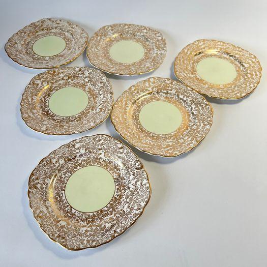 Rare Colclough Gold Harlequin 6605 Tea set vintage