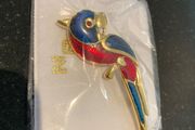 Large red parrot brooch (new, multiple)