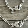 Silver Plated Padlock & Key Necklace & Bracelet Image 6