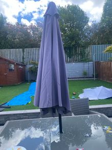 Crank & Tilt Garden Parasol Umbrella with Heavy Granite Base