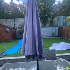 Crank & Tilt Garden Parasol Umbrella with Heavy Granite Base