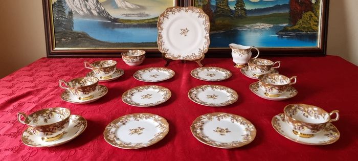 21 Piece Arklow Elegance Bone China Tea Set For 6 Person Setting Made In Ireland