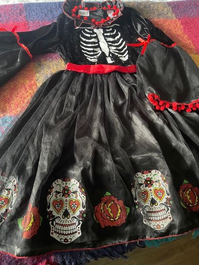 Halloween Skeleton Dress Costume age 9-10yrs