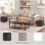 Bedside Table with Charging Station, Side Table with 2 USB Ports and Outlets, Nightstand with Cloth Drawer, Set of 2, End Table, Brown and Black Image 3