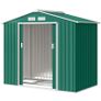 New 7ftx 4ft Lockable Garden Shed Large Patio Roofed Tool Metal Storage Building Foundation Sheds Box Outdoor Furniture,Green Image 6