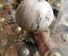 Natural Onyx Marble / Calcite Stone Sphere Tealight Holder
