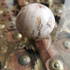 Natural Onyx Marble / Calcite Stone Sphere Tealight Holder