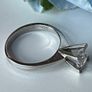 Sterling Silver Cathedral-Style Mounting Solitaire Cublic Zirconia Ring. Size N/O. Image 2