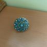 Blue beaded pendant necklace and ring set Image 3