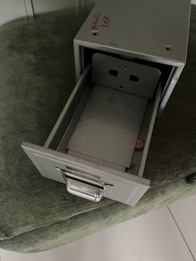 Vintage Irish Made Metal Desktop Drawer