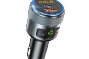 Car FM Transmitter, Wireless Bluetooth 5.1 Radio Adapter Car Kit with Big Button, Type C