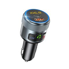 Car FM Transmitter, Wireless Bluetooth 5.1 Radio Adapter Car Kit with Big Button, Type C
