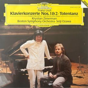 Mega-collectable and mint classical piano concerto on Deutsche Grammophon. Frank Liszt Klavierkonzeta Nos. 1 and 2. Totentanz. Featuring Krystal Zimmerman and Seiji Ozawa.