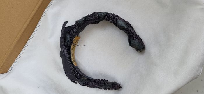 Vintage 1950's Marshall Field & Company black bow and beads headband - Collectable