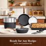 17pcs Induction Hob Pan Set, Black Granite Cookware Sets Pots and Pans Sets Non Stick, Nonstick Cookware and Bakeware, PFOA & PFOS Free Image 8