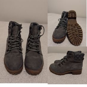 New Look 915 Grey Suedette Ankle Boots, New