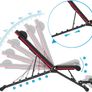 Weight Bench, Folding, Reclining Seat Back, Height Adjustable Seat, No Assembly Required, for Home Training with 1 Headrest, Weight Exercises Black/Red Image 4
