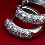 Vintage 1960s Half Hoop Diamond Earrings Image 3