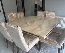 Marble Dining Table with 8 Chairs