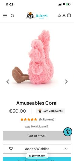 New JELLYCAT Amuseable Coral