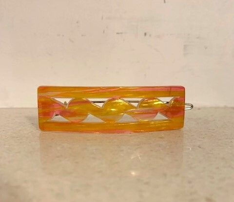 Vintage Mid-Century French Style Celluloid Hair Barrette