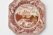 Genuine hand engraved plate "The Capitol at Washington" of the series Historic America by Johnson Bros.  England   size 19.5x19.5cm