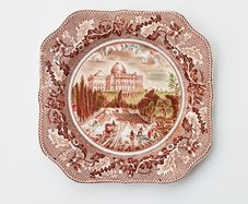 Genuine hand engraved plate "The Capitol at Washington" of the series Historic America by Johnson Bros.  England   size 19.5x19.5cm