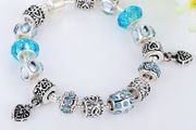 Blue Pandora Style Charm Bracelet