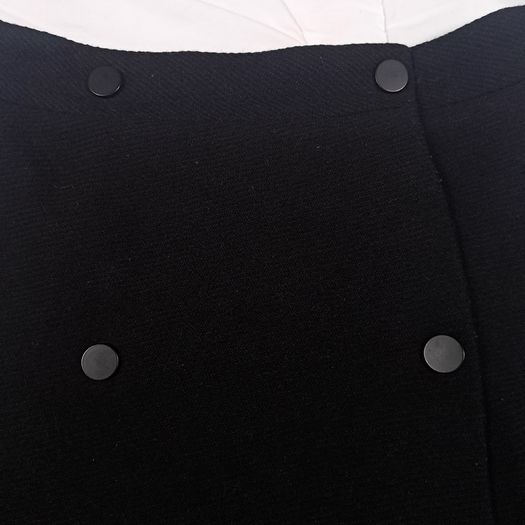 Maje Black Double Breasted High Waisted A-Line Wool Mini Skirt 8UK/36EU