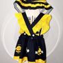 Baby Girls Yellow & Black Bumble Bee Dress & Hat Age 3-6 months / EU 62cm Image 4