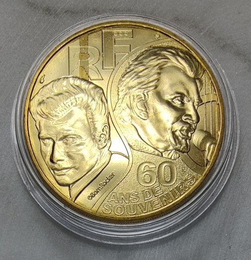 France 0.25 Euro Copper Uncirculated Coin 2020 - Johnny Hallyday 60 Years of Memories - Johnny Hallyday 60 Years of Memories