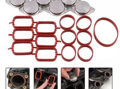 6X33MM Bungs for BMW Diesel Swirl Blanks Flaps Repair Delete Kit with air Intake Manifold Gaskets M57 530D 330D 335D X5 X6 Part