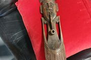 Hand Carved Wooden "Pipe Man"