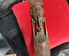 Hand Carved Wooden "Pipe Man"