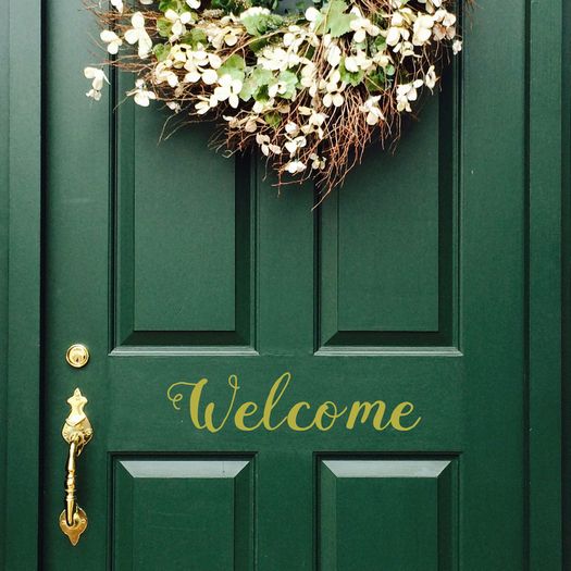 Welcome Decal, Welcome Sticker, Welcome Front Door Decal, Welcome Window Sticker, Window Decal, Car Decal, Car Sticker, Lettering, Outdoor Decal, Welcome Greetings Door Decal, Porch Decal