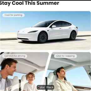 Top Roof Shade Window Sunshade Privacy Cover for Tesla Model 3 (Highlander)