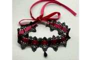 Goth Style Necklace with a Velvet Ribbon