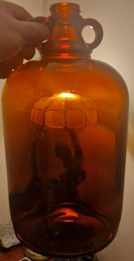 A Large Antique Scottish Amber Glass Demijohn 1920s UGB
