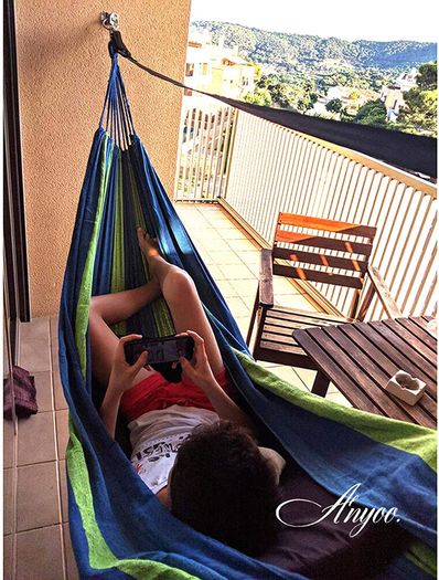 _Outdoor Camping Hammock, Outdoor Portable Canvas, 200Kg Capacity Lightweight with Carry Bag for Beach and Beach Hiking