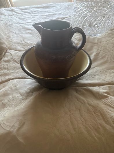 Antique Stoneware jug and Bowl