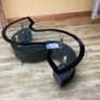 Glass S shaped Coffee Table with Storage Image 3