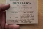 Metallica replica concert ticket Dublin 1986