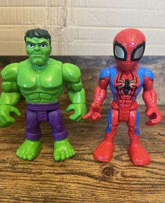 Playskool Hasbro Marvel Spiderman & Hulk Super Hero Squad 5" Action Figures