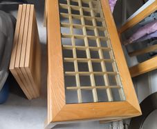 glass top coffee table
