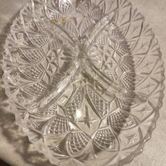 Vintage aperitif dish 4 compartments in chassed glass