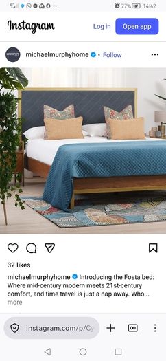 Stylish double bed frame "Fosta"