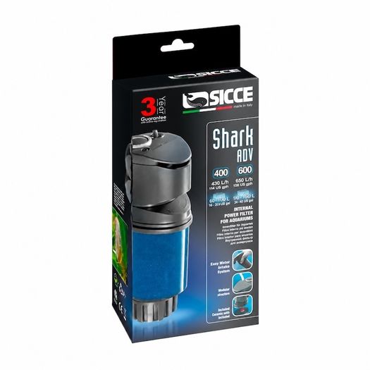 SICCE Shark ADV 400 Internal Filter, 400 l/h - (60-130 L) Fresh & Marine